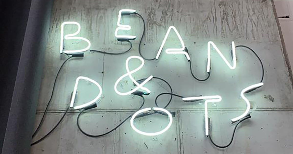 Beans & Dots café sign